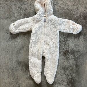 The Children's Place Cream Sherpa Footed Hooded One-Piece
